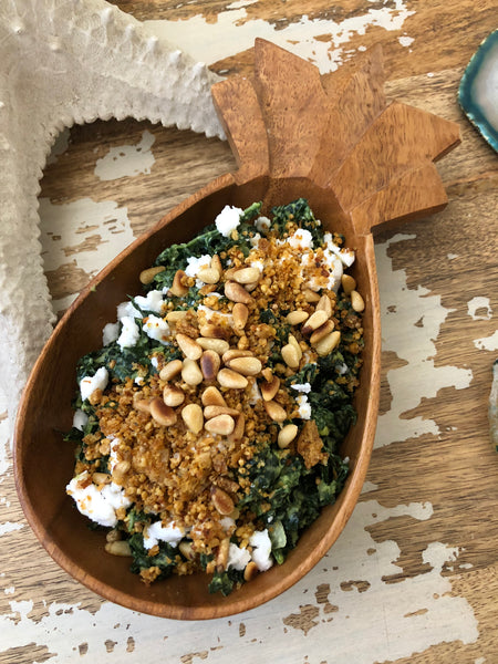 KALE SALAD RECIPE FEATURING KELLY'S CHEEZY PARM